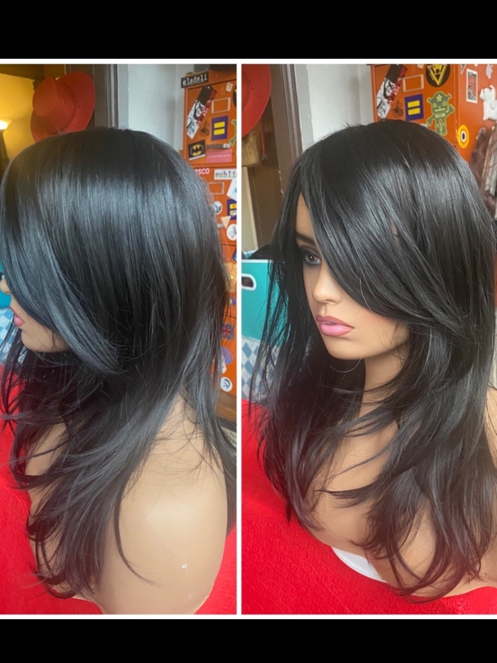 Realistic Sleek sexy jet black wig
